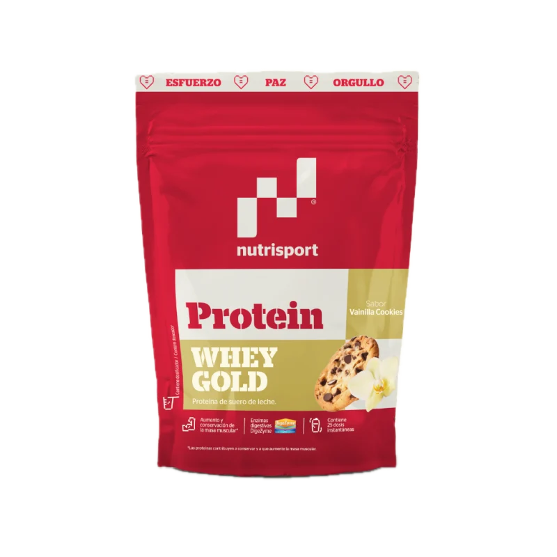 Whey Gold Protein Vainilla-Cookies · Nutrisport · 500 gramos