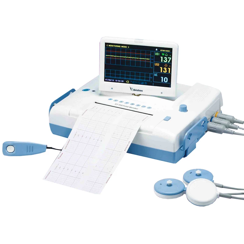 Bistos® LCD Display Antepartum Fetal Heart Rate Monitor for Twins, BT-350L