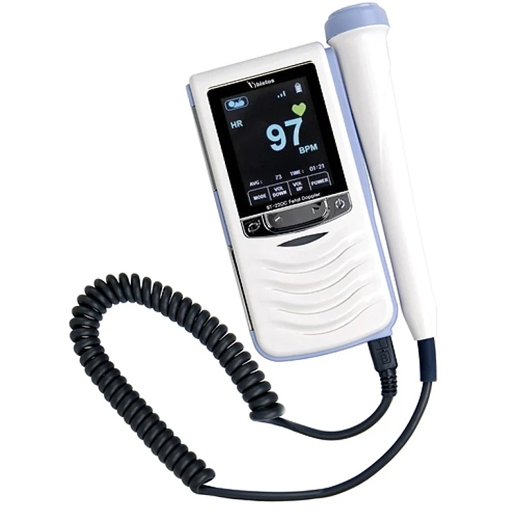 Bistos® Hi-Bebe S Color LCD Display Fetal Doppler w/2 or 3 Mhz OB Probe, BT-220C