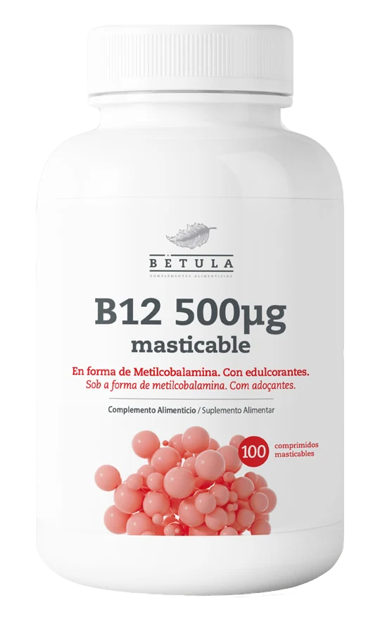 Vitamina B12 500 mcg · Betula · 100 comprimidos masticables