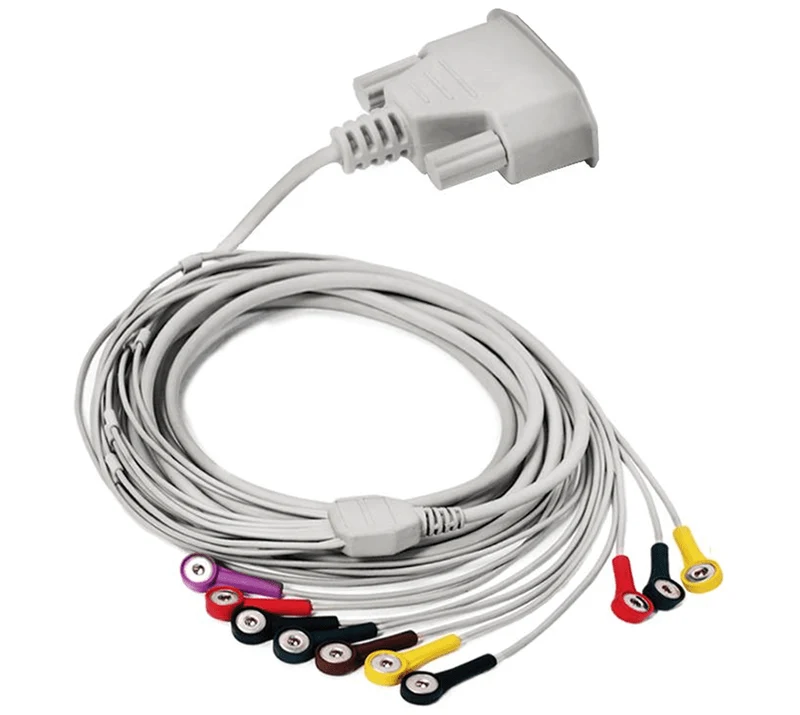 EDAN 12 Lead ECG Cable, Ø4mm, Snap Type (AHA), 01.57.471055-13