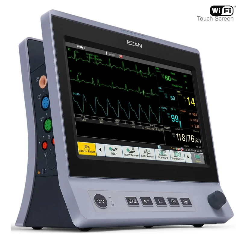 EDAN X12 12" Patient Monitor, ECG, Resp., NIBP, SpO2, Temp., PR, Touch Screen, WiFi
