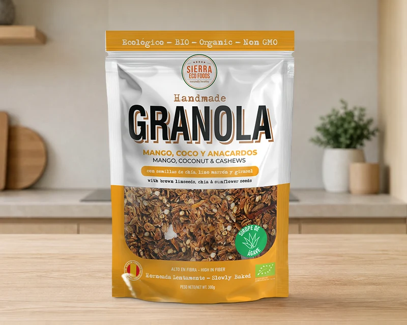 Granola de Mango, Coco y Anacardos · Sierra Eco Foods · 300 gramos