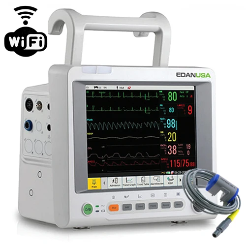 EDAN 10.4" Patient Monitor, ECG, Resp., NIBP, SpO2, Temp., PR, Respironics Mainstream EtCO2, WiFi™, IM60_EtCO2Main