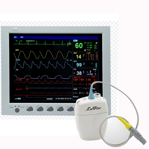 EDAN 12" Patient Monitor, ECG, Resp., NIBP, SpO2, Temp., PR, Respironics LoFlo Sidestream EtCO2, iM8_EtCO2Side