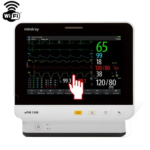 Mindray ePM 10M Patient Monitor, NIBP, 3/5 lead ECG, Arrhythmia, Nellcor Oximax® SpO2, Resp., Temp., WiFi™, 121-001875-00