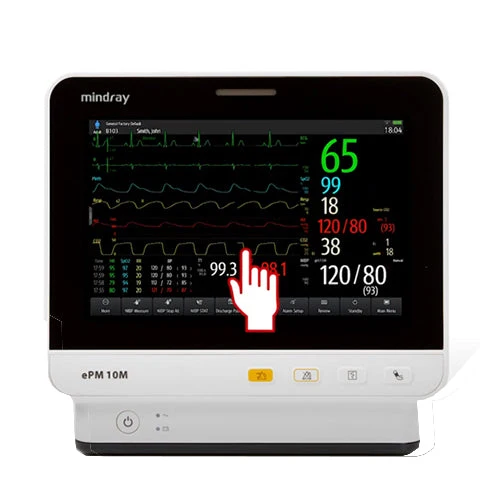 Mindray ePM 10M Patient Monitor, NIBP, 3/5 lead ECG, Arrhythmia, Nellcor Oximax® SpO2, Resp., Temp., 121-001874-00