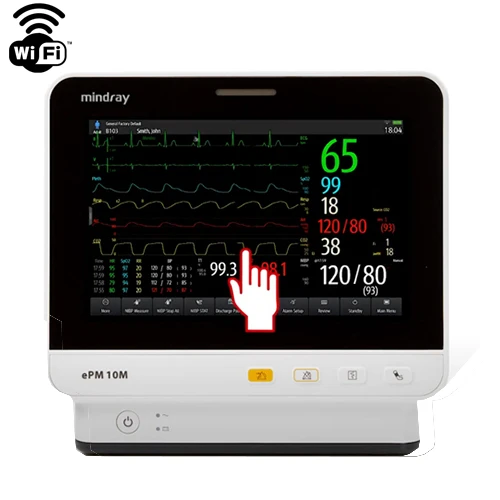 Mindray ePM 10M Patient Monitor, NIBP, 3/5 lead ECG, Arrhythmia, Masimo SpO2, Resp., Temp., WiFi™, 121-001872-00