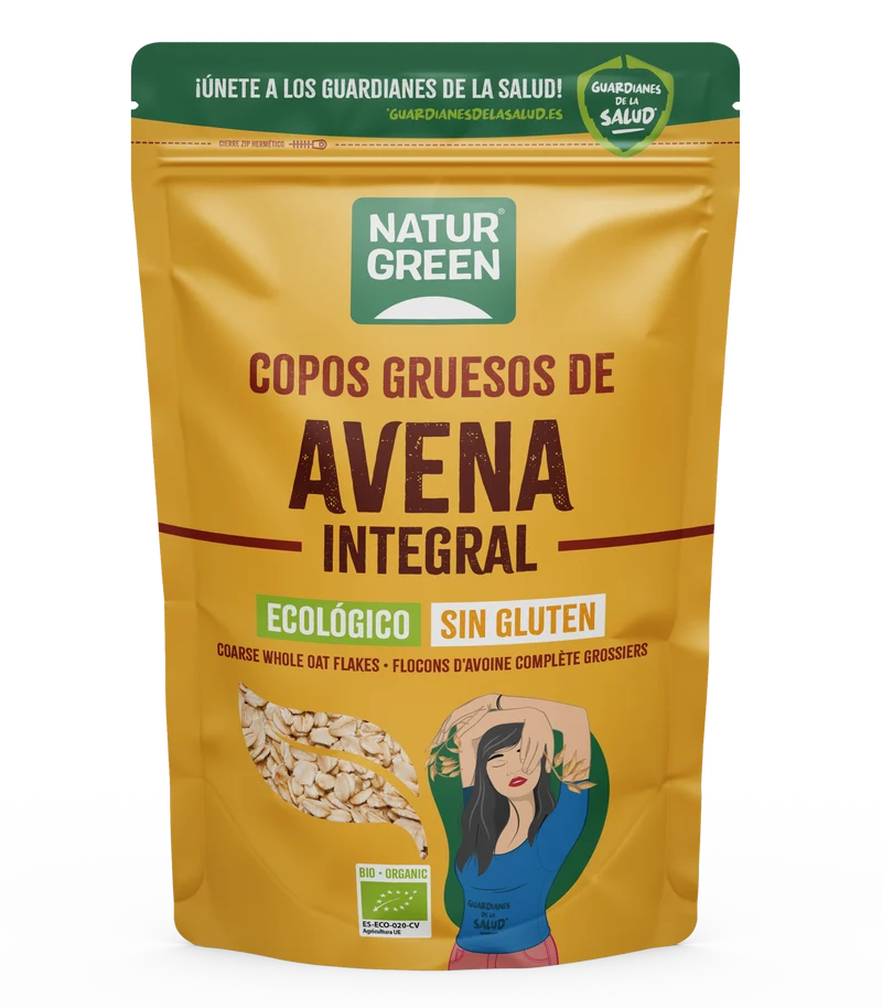 Copos de Avena Gruesos Sin Gluten Bio · Naturgreen · 1 kg