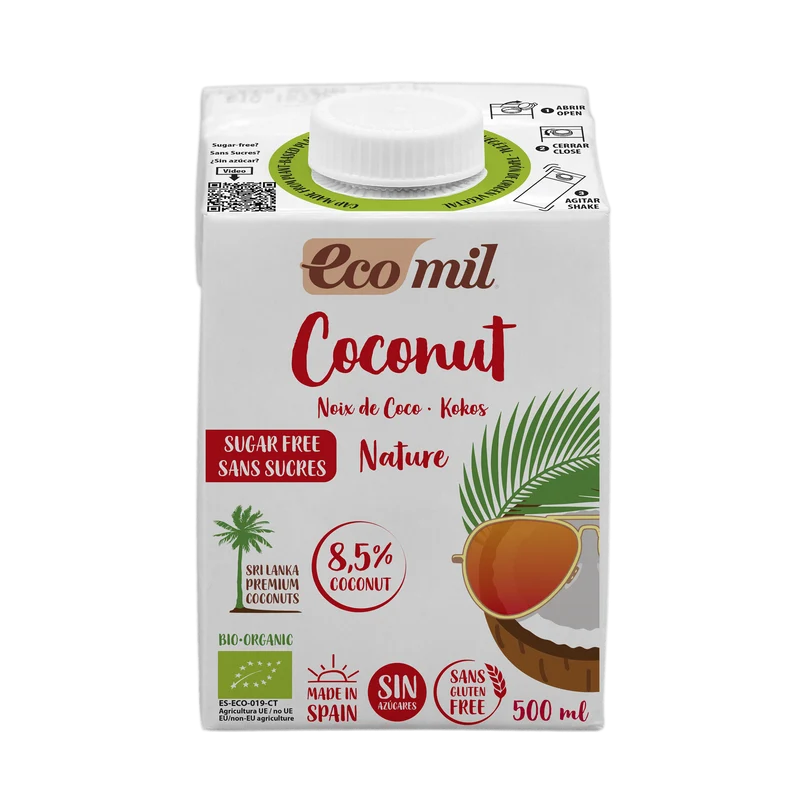 Bebida de Coco Nature Bio · Ecomil · 500 ml [Caducidad 12/2026]