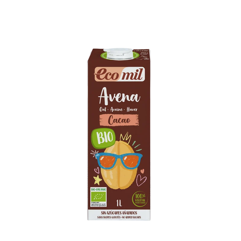 Bebida de Avena con Cacao Bio · Ecomil · 1 litro