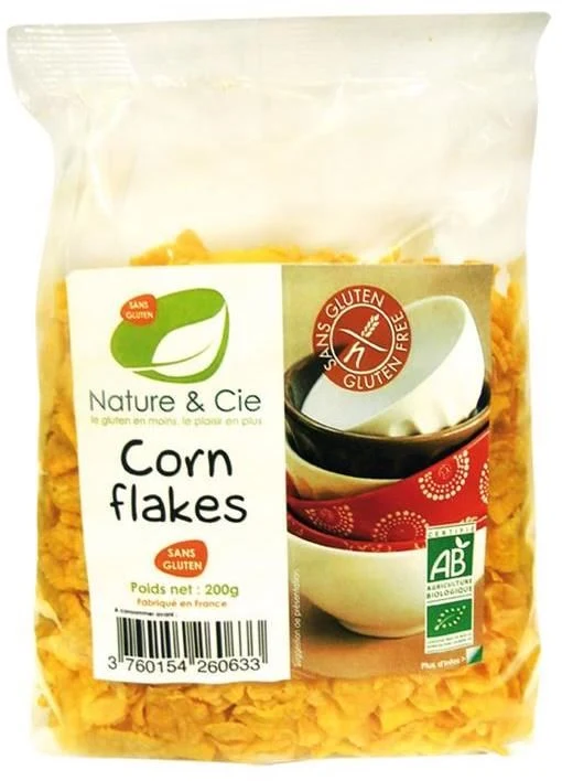 Copos de Maíz Tostado Sin Gluten · Nature & Cie · 200 gramos [Caducidad 11/2026]