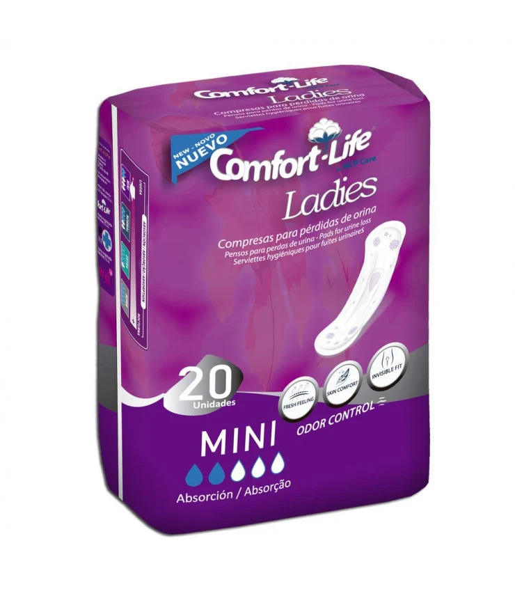 Compresas para Pérdidas Orina Mini · Comfort Life · 20 unidades