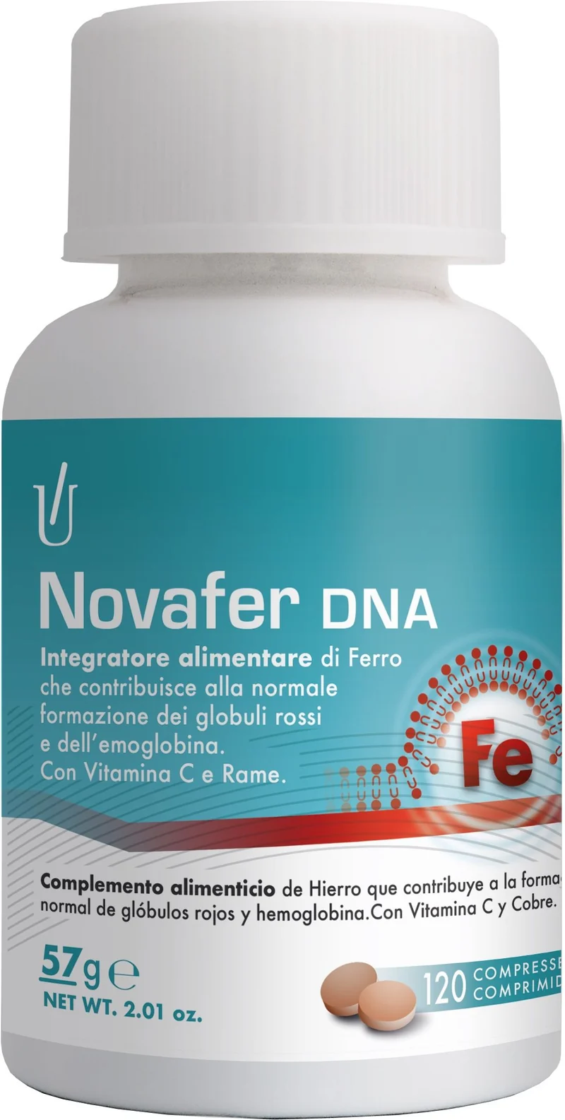 Novafer DNA · Glauber Pharma · 120 comprimidos