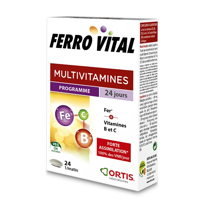 Ferro Vital · Ortis · 24 comprimidos