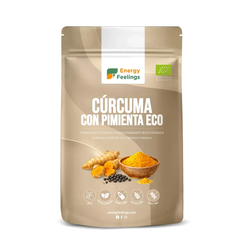 Cúrcuma con Pimienta en Polvo · Energy Feelings · 200 gramos