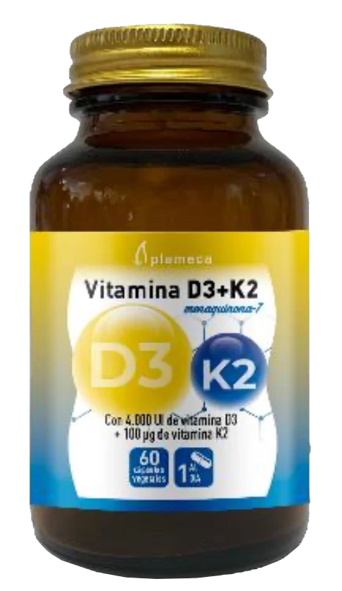 Vitamina D3+K2 · Plameca · 60 cápsulas