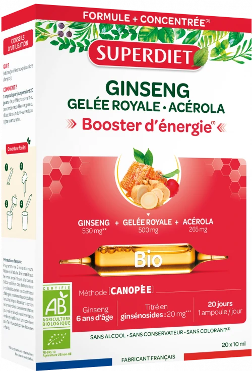 Ginseng Jalea Real BIO · Superdiet · 20 ampollas