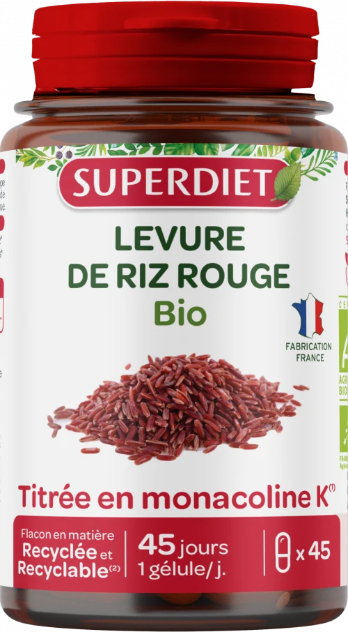Levadura de Arroz Rojo BIO · Superdiet · 45 cápsulas