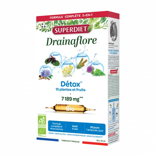 Drainaflore BIO · Superdiet · 20 ampollas