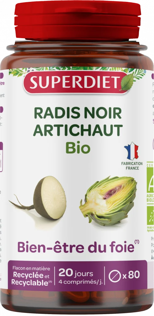 Rábano Negro + Alcachofa BIO · Superdiet · 80 comprimidos