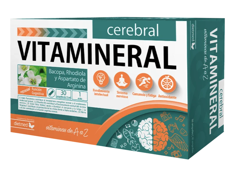 Vitamineral Cerebral · Dietmed · 30 ampollas