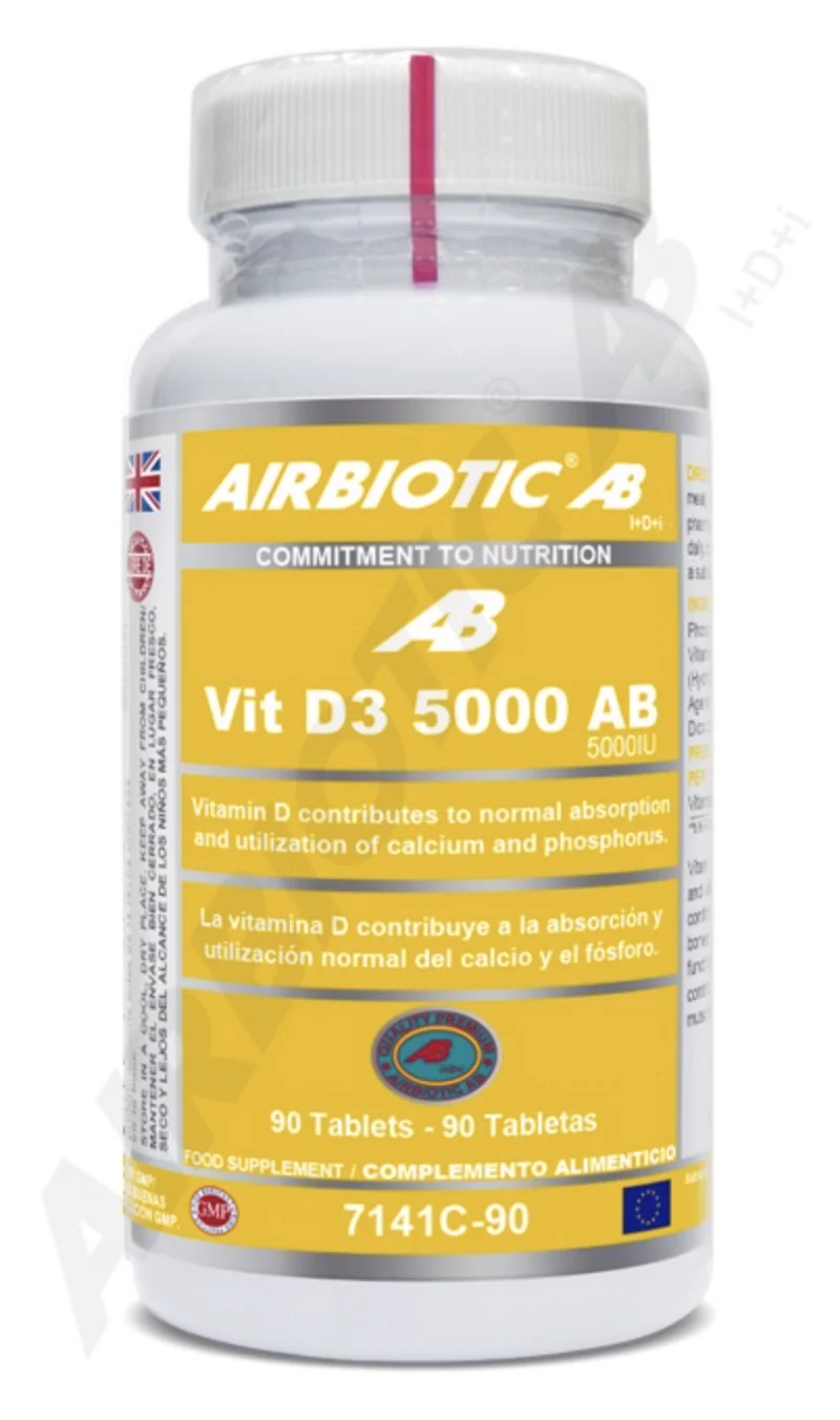 Vitamina D3 AB 5.000 UI · Airbiotic · 90 comprimidos