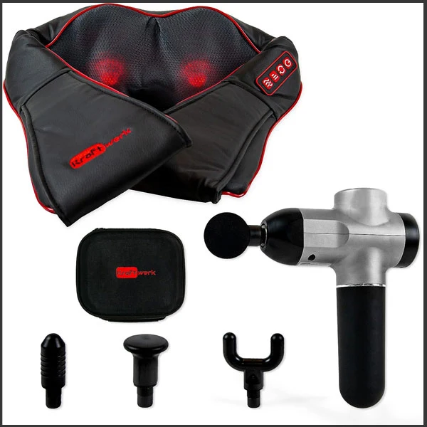 Massage Bundle (Massagepistole und Shiatsu Massagegerät) von Kraftwerk