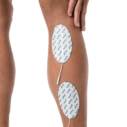Ovale Waden-Elektroden - 2 Stück - passend zu axion, Prorelax, Promed, Auvon - 2mm Steckanschluss