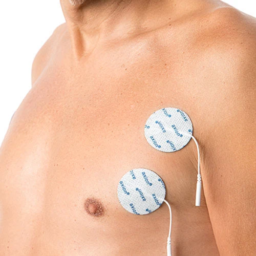 Elektroden (rund), Ø 5 cm - 4 Stück - passend zu axion, Prorelax, Promed - 2mm Steckanschluss