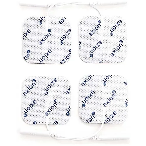 Elektroden, 4x4 cm - 4 Stück - passend zu axion, Prorelax, Promed, Auvon - 2mm Steckanschluss