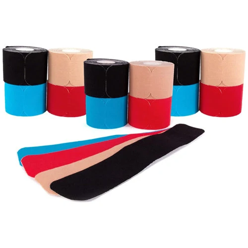 240 Streifen Kinesiologie-Tape 5cm breit 25cm lang Precut auf 12 Rollen in 4 Farben von axion