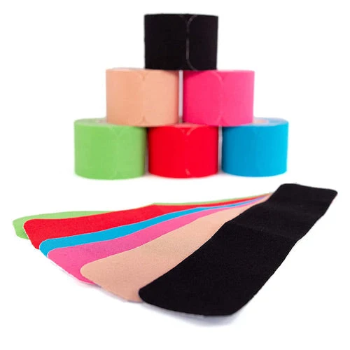 120 Streifen Kinesiologie-Tape 5cm breit 25cm lang Precut auf 6 Rollen in mehreren Farben von axion