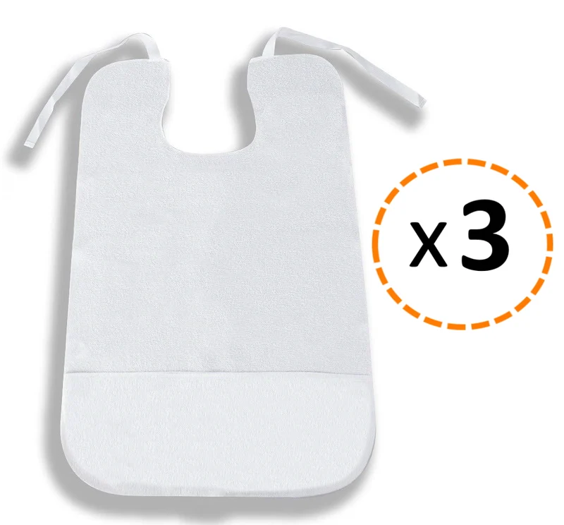Babero Adulto Impermeable Rizo | Pack 3 Unidades