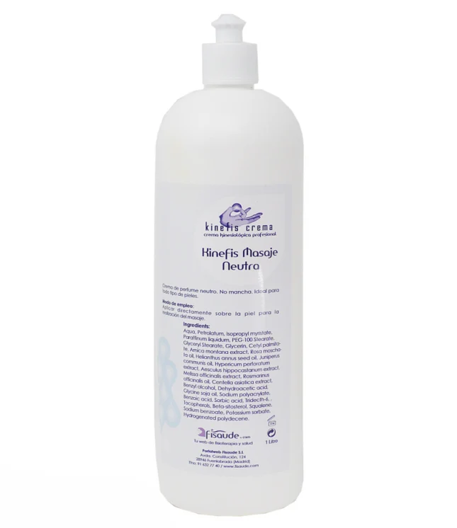 Pack Masaje: Crema Masaje Neutra Kinefis 1L + Aceite Masaje Neutro 500 ml