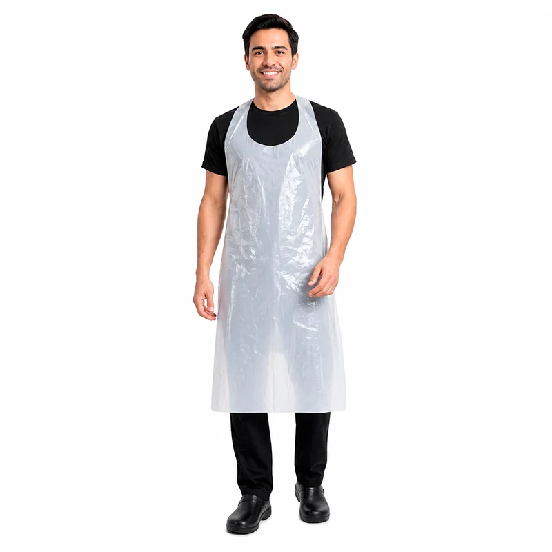 Delantal desechable plástico blanco 100 unidades -ULTIMAS UNIDADES-