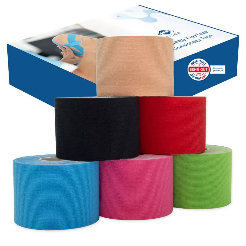 6er Misch-Set Kinesiologie-Tape 5cm Uncut von axion