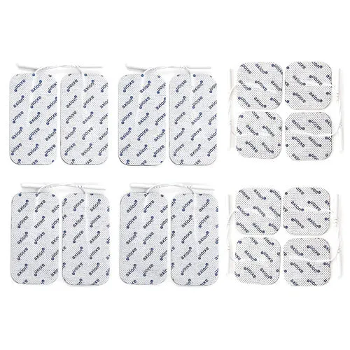 Elektrodenset, 5x5 cm & 10x5 cm - 16 Stück - passend zu axion, Prorelax, Promed - 2mm Steckanschluss