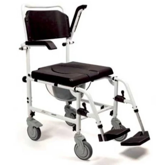 Silla Ducha WC Reposabrazos y Reposapiés Abatibles