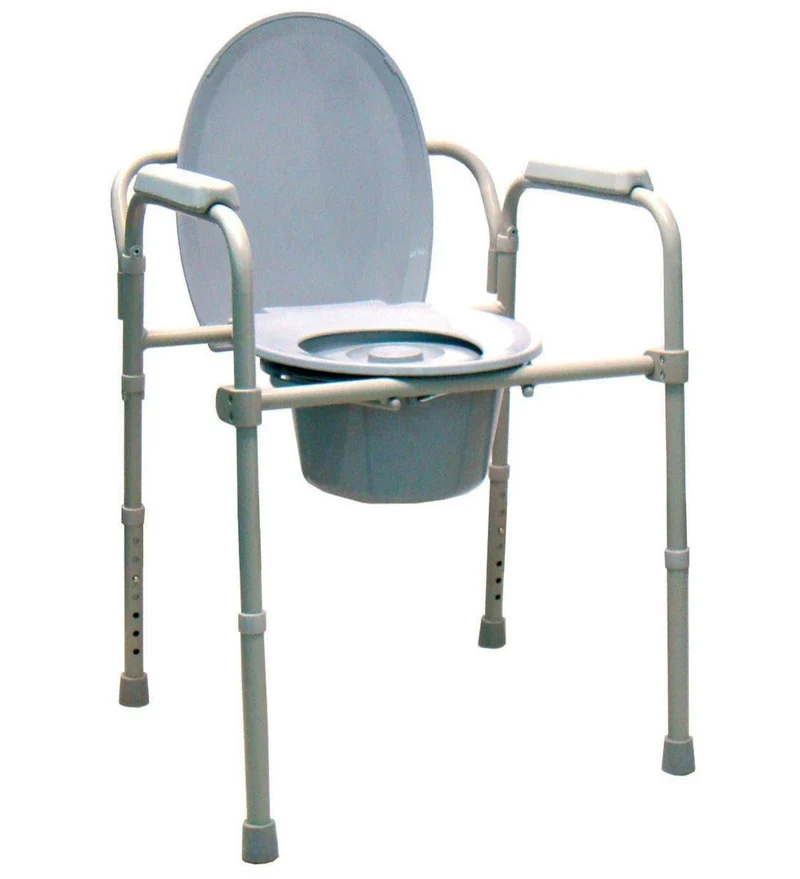 Silla WC con Tapa y Reposabrazos Plegable