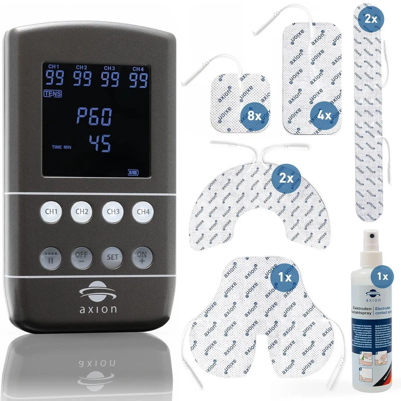 TENS Gerät 4-Kanal STIM-PRO X9B Kombi-Set – inkl. Rückenelektroden & Kontaktspray