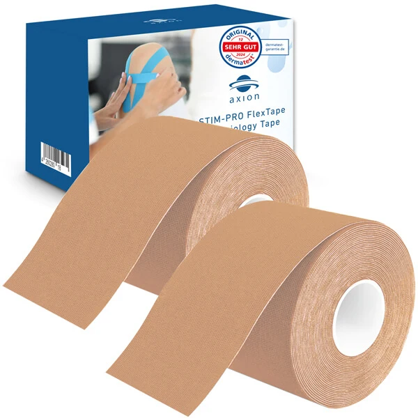 2 Rollen Kinesiologie Tape 500x5 cm Uncut von axion