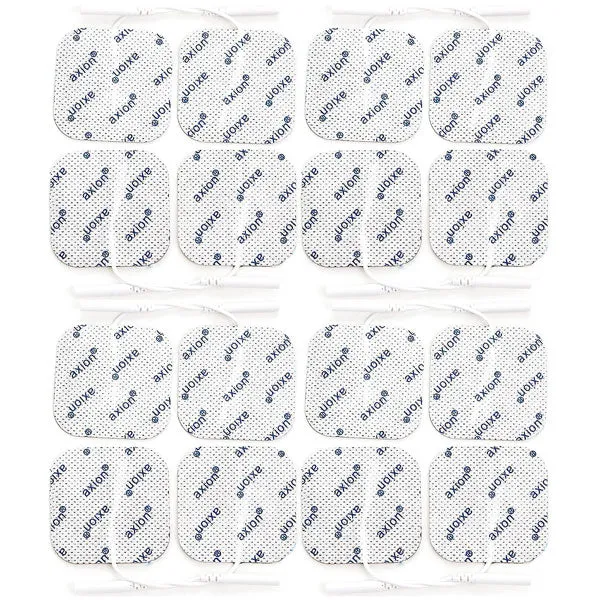Elektroden, 5x5 cm - 16 Stück - passend zu axion, Prorelax, Promed, Auvon - 2mm Steckanschluss
