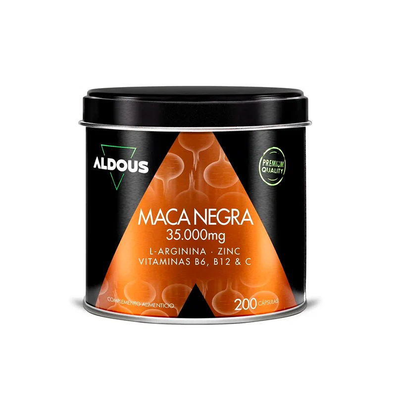 Maca negra con L-Arginina, Zinc y Vitaminas - 200 cápsulas