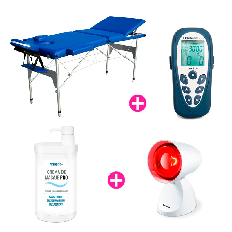 Pack Fisio Estudiante - Camilla + Electroestimulador + Crema + Lámpara