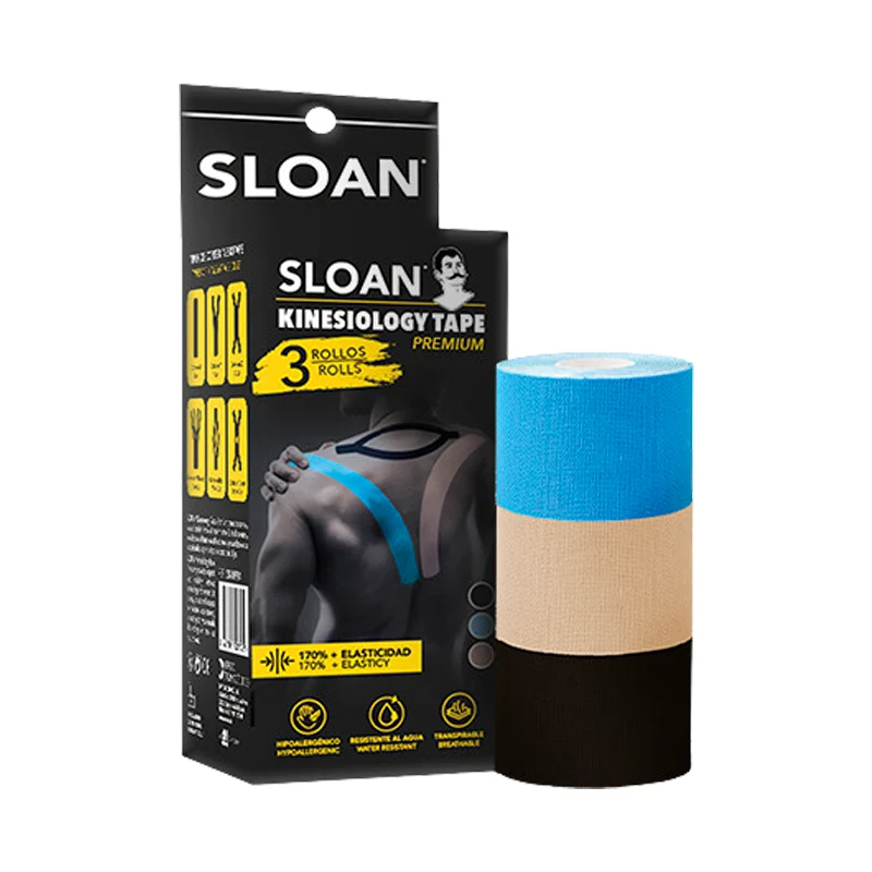 Pack 3 Vendajes Neuromusculares Kinesiology Sloan Tape 5x5