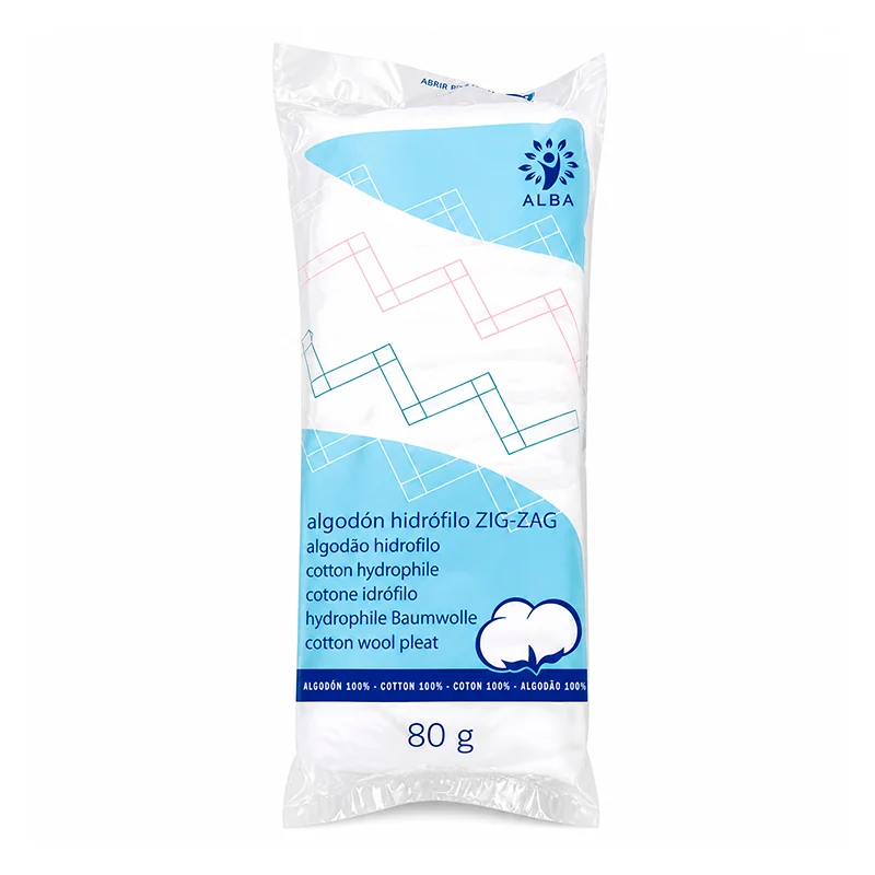 Algodón Hidrófilo Zig-Zag Tamaño Grande 80gr