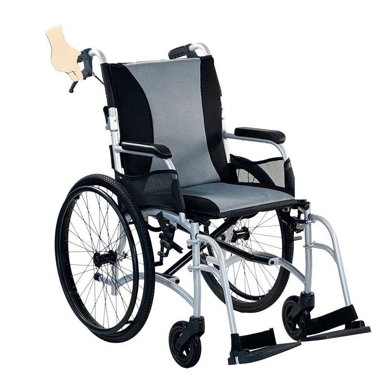 Silla de ruedas manual de aluminio ERGO TRANSIT Autopropulsable