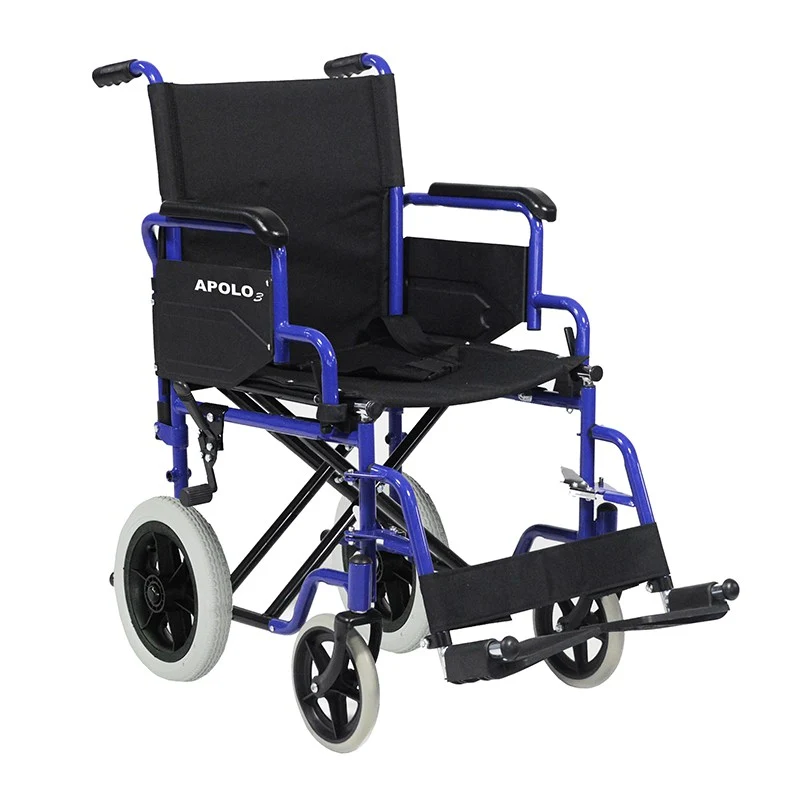 Silla de ruedas manual plegable de acero APOLO 3 ruedas 300 MM