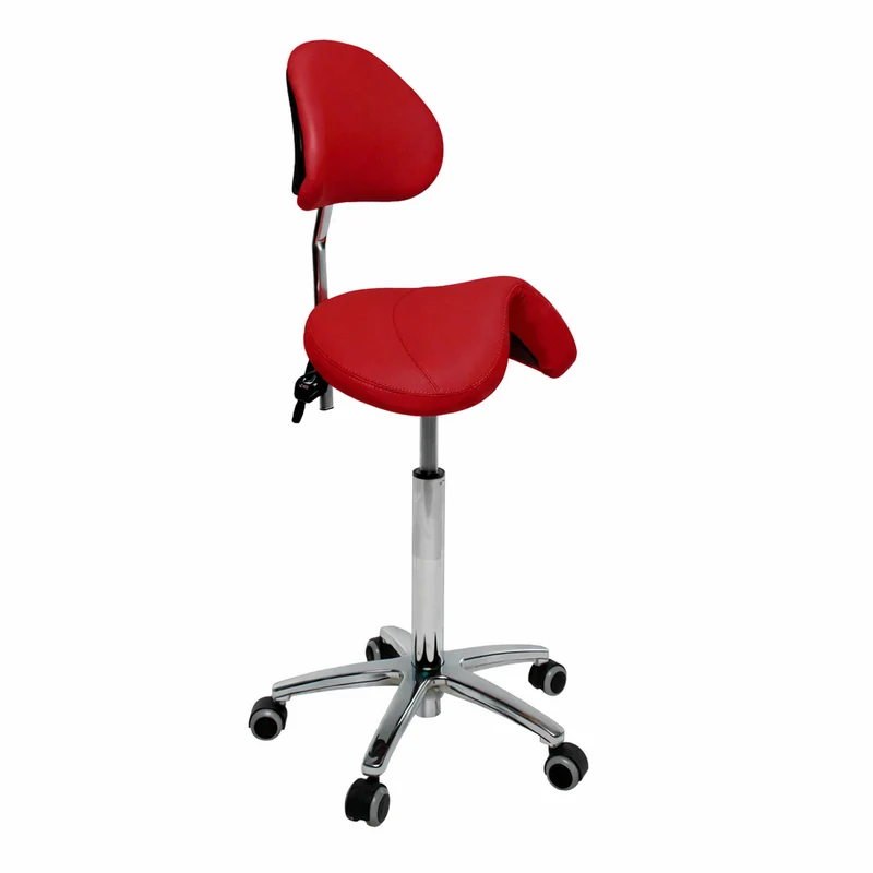 Taburete pony base aluminio con respaldo